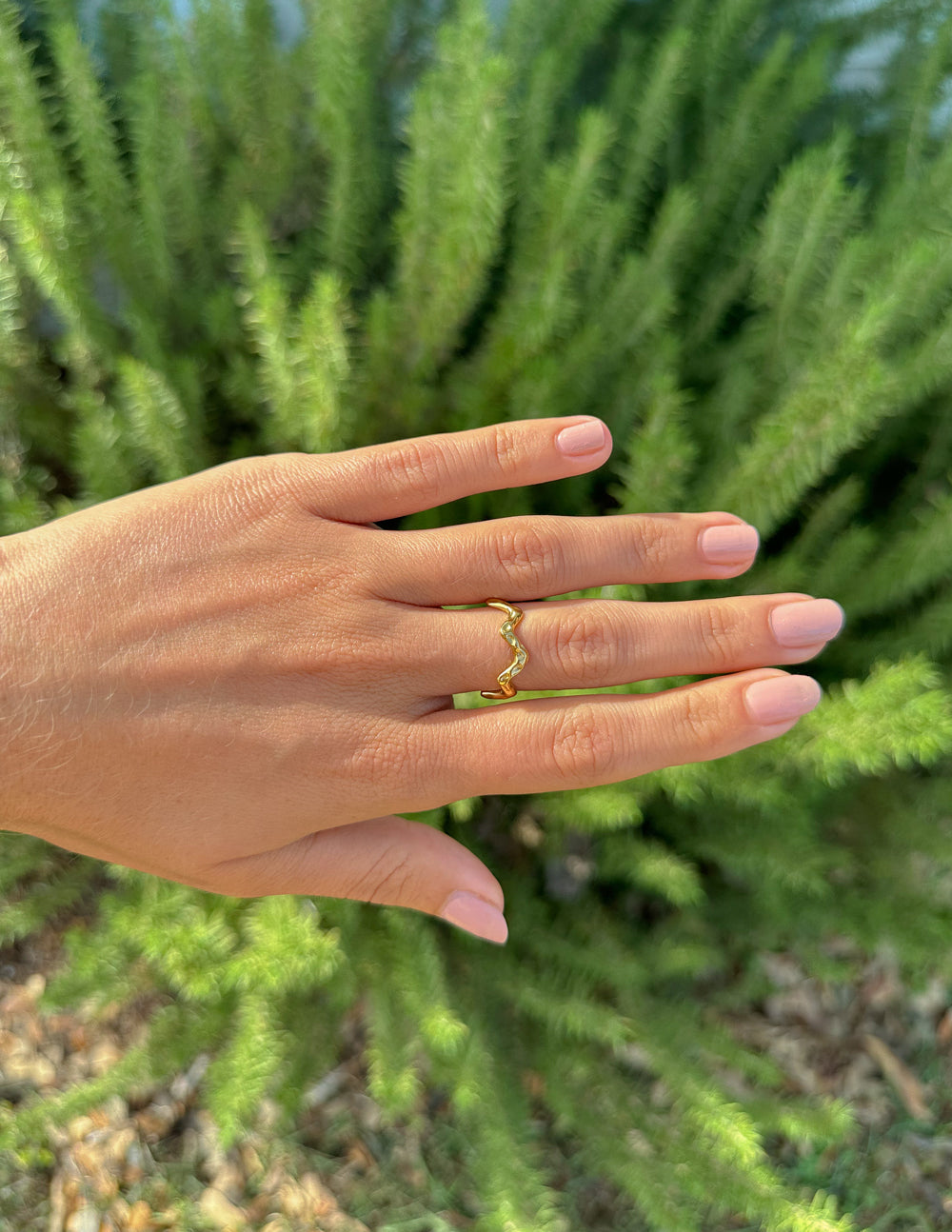 Textured Wavy Ring